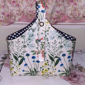 Tory Burch Botanical ivory shoulder tote/shopper bag